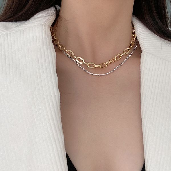 aomu korean 2020 luxury shiny rhinestone clavicle chain simple chain double layer short necklace for women new jewelry party, Golden;silver
aomu korean 2020 luxury shiny rhinestone clavicle chain simple chain double layer short necklace for women new jewelry party, Golden;silver