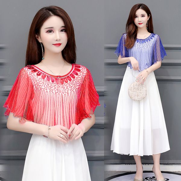 40-80kg can wear newly women summer black red blue white beige pink sequin beaded daily wedding cape bridal cloak wedding shawl, Blue;red
40-80kg can wear newly women summer black red blue white beige pink sequin beaded daily wedding cape bridal cloak wedding shawl, Blue;red