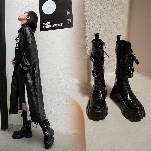 two fashion same boots autumn winter 2020 thick bottomed muffin round head mid tube boots small bag, Black
two fashion same boots autumn winter 2020 thick bottomed muffin round head mid tube boots small bag, Black