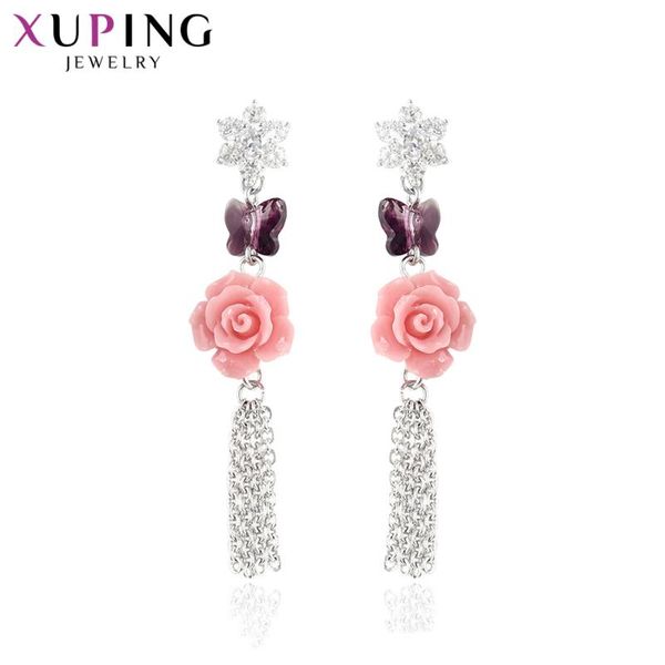 xuping jewelry beautiful rose shape drop earrings with fashion cute crystals for women 94688, Silver
xuping jewelry beautiful rose shape drop earrings with fashion cute crystals for women 94688, Silver