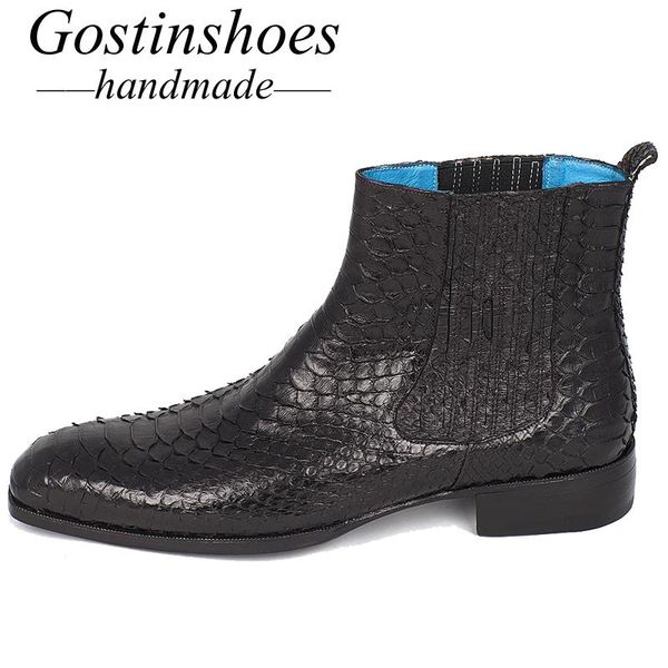 boots gostinshoes goodyear welted luxury men shoes black genuine snakeskin men's work safty ankle slip-on scf30 solid
boots gostinshoes goodyear welted luxury men shoes black genuine snakeskin men's work safty ankle slip-on scf30 solid