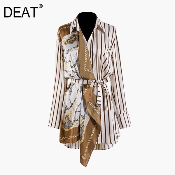 deat 219 new spring fashion women clothing printing split joint striped patchwork shirt blouse sashes female vestido wd85204l 201130, White
deat 219 new spring fashion women clothing printing split joint striped patchwork shirt blouse sashes female vestido wd85204l 201130, White