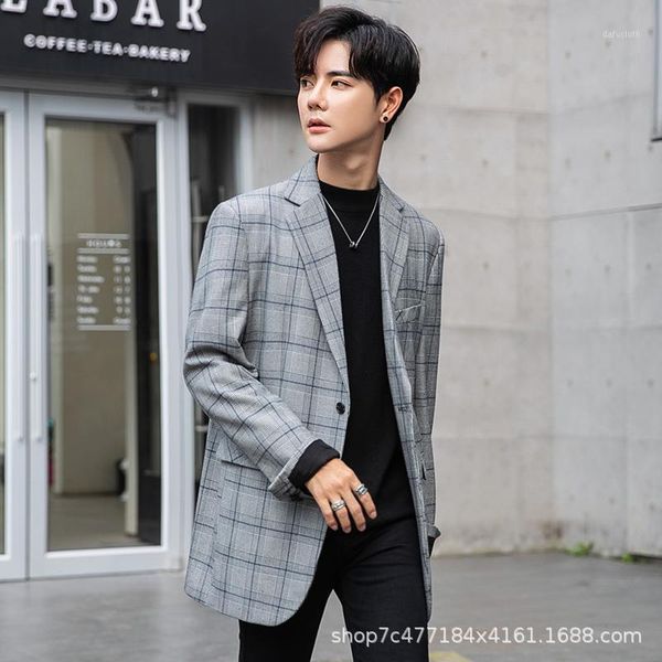 plaid suit autumn men's coat korean version of the trend handsome british style leisure small suit couple coat bb50xz1, White;black
plaid suit autumn men's coat korean version of the trend handsome british style leisure small suit couple coat bb50xz1, White;black