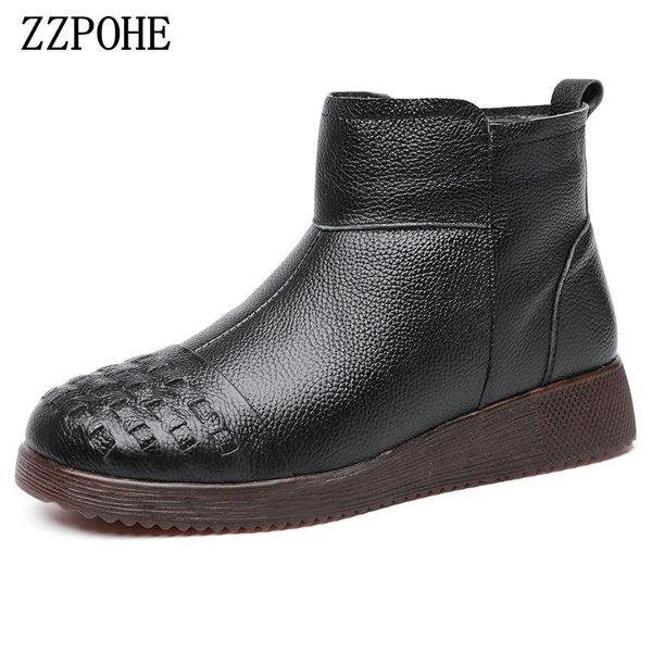 zzpohe women's autumn winter warm boots genuine leather ankle boots anti slip and abrasion resistant flat bottomed, Black
zzpohe women's autumn winter warm boots genuine leather ankle boots anti slip and abrasion resistant flat bottomed, Black