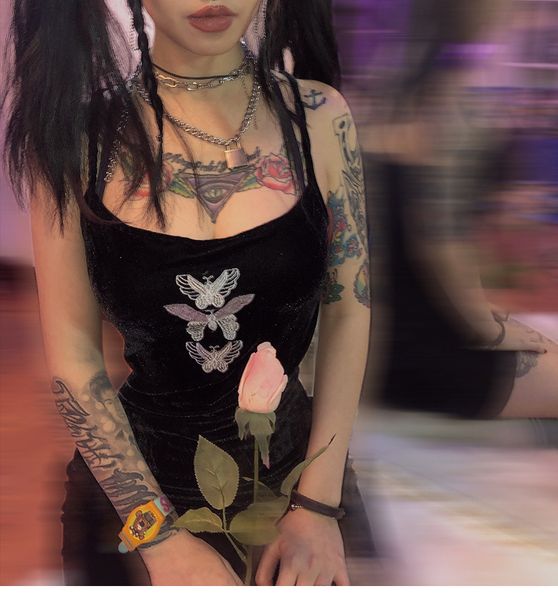 2021 new fashions harajuku pretty retro butterfly embroidered in black velvet sash dress 5uv9, Black;gray
2021 new fashions harajuku pretty retro butterfly embroidered in black velvet sash dress 5uv9, Black;gray