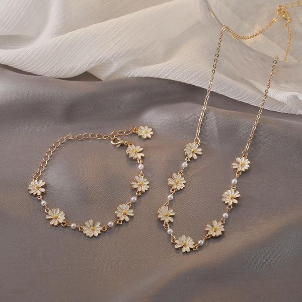 chains 2021 korean fashion japanese style cute sweet flowers adjustable bracelet simple small daisy charms chain necklace for girls, Silver
chains 2021 korean fashion japanese style cute sweet flowers adjustable bracelet simple small daisy charms chain necklace for girls, Silver