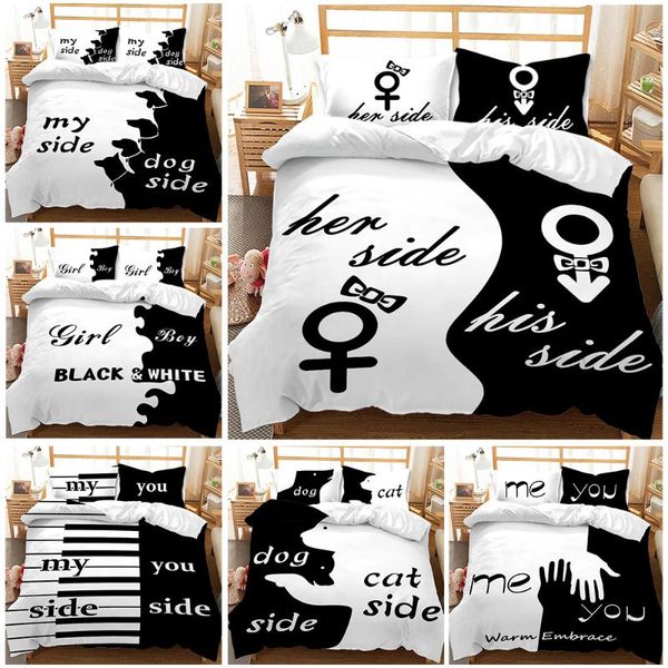 bedding sets black and white set 3d couple printing 3pcs duvet cover home textile comforter quilt single double king size
bedding sets black and white set 3d couple printing 3pcs duvet cover home textile comforter quilt single double king size