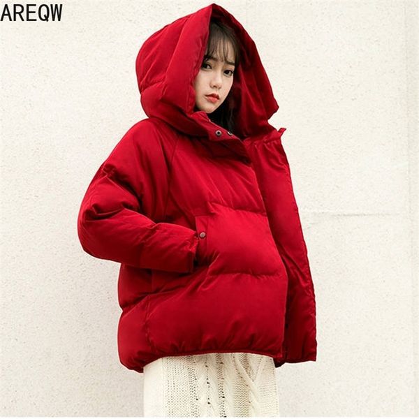 women plus size short loose parkas casual warm winter jacket coat red cotton-padded hooded outerwear autumn thicken clothing 201217, Black
women plus size short loose parkas casual warm winter jacket coat red cotton-padded hooded outerwear autumn thicken clothing 201217, Black