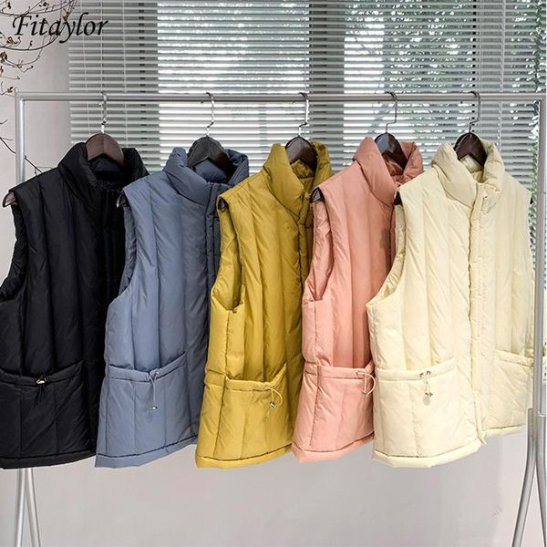 women's down & parkas fitaylor winter women casual drawstring white duck vest zipper stand collar sleeveless waistcoat jacket, Black
women's down & parkas fitaylor winter women casual drawstring white duck vest zipper stand collar sleeveless waistcoat jacket, Black