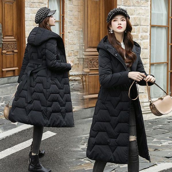 2020 women's winter knee thicken long down jacket hooded windbreaker coat collect waist design, Black
2020 women's winter knee thicken long down jacket hooded windbreaker coat collect waist design, Black