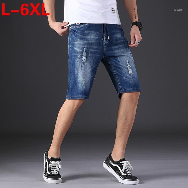 men's shorts big size 5xl 6xl 155kg denim jeans men half loose casual ripped summer hole elastic for fat brother1, White;black
men's shorts big size 5xl 6xl 155kg denim jeans men half loose casual ripped summer hole elastic for fat brother1, White;black