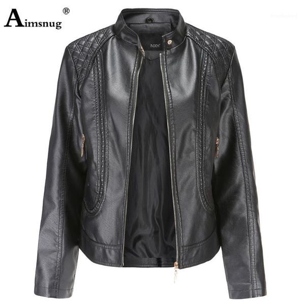 aimsnug plus size women pu leather jacket red washed tunic outerwear jackets 2020 autumn mandarin collar zipper slim ladies coat1, Black
aimsnug plus size women pu leather jacket red washed tunic outerwear jackets 2020 autumn mandarin collar zipper slim ladies coat1, Black
