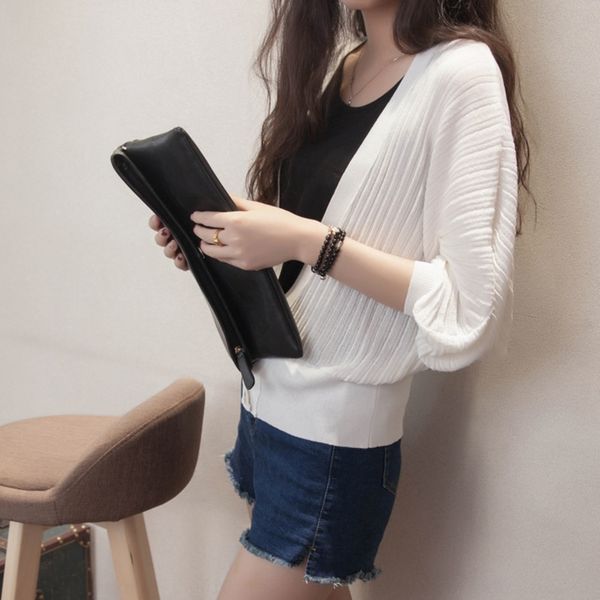 japanese and korean new knit knitwear air conditioning knitwearstyle lantern sleeve knitwearwomen wear v-neck loose sun proof clothingair-co, White;black
japanese and korean new knit knitwear air conditioning knitwearstyle lantern sleeve knitwearwomen wear v-neck loose sun proof clothingair-co, White;black