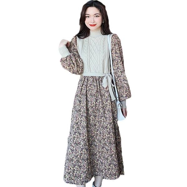 casual dresses 2021 sping autumn dress french gentle wind half high neck midi knitted stitching floral women's clothing 89a, Black;gray
casual dresses 2021 sping autumn dress french gentle wind half high neck midi knitted stitching floral women's clothing 89a, Black;gray
