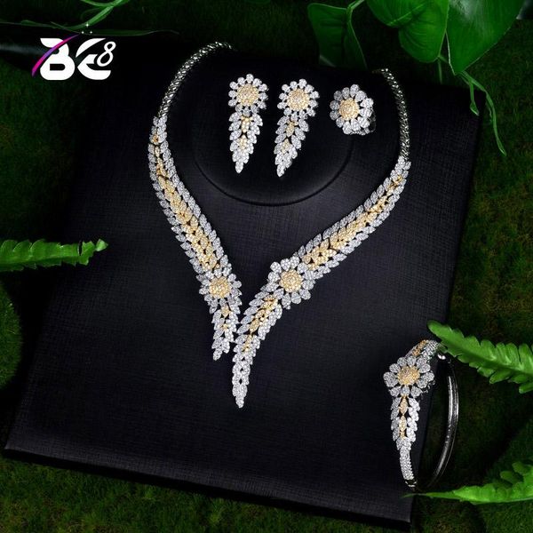 be 8 luxury bridal wedding jewelry sets cz classic design women 4pc set copper engagement ceremony and anniversary s068, Silver
be 8 luxury bridal wedding jewelry sets cz classic design women 4pc set copper engagement ceremony and anniversary s068, Silver