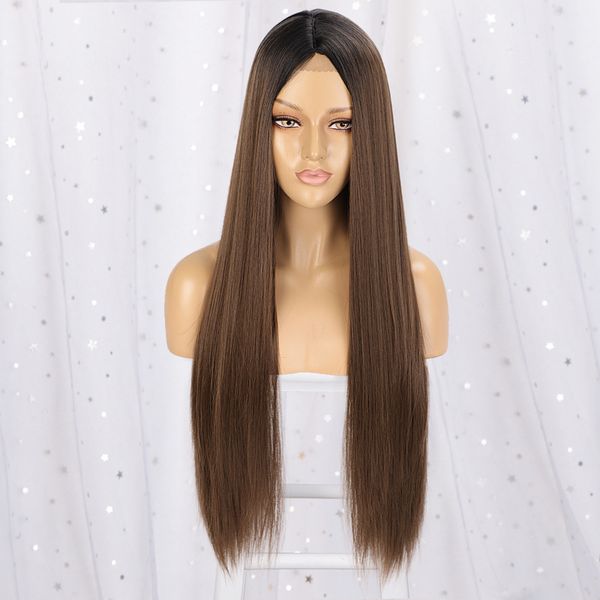 new european and american ladies wig long straight front lace chemical fiber lady wig set small lace wigs, Black
new european and american ladies wig long straight front lace chemical fiber lady wig set small lace wigs, Black