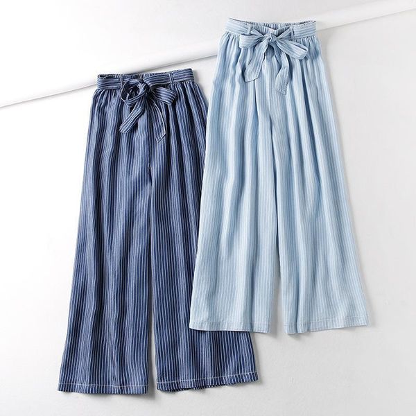 new summer women elastic hight waist jeans bow-striped denim wide leg pants ankle length pants boyfriend jeans for women1, Blue
new summer women elastic hight waist jeans bow-striped denim wide leg pants ankle length pants boyfriend jeans for women1, Blue