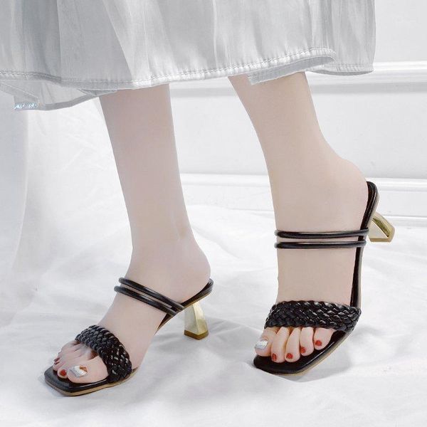 sandals women pumps open toe high heel slippers thick ankle strap shoes woman plus size summer zapatillas mujer 35-431, Black
sandals women pumps open toe high heel slippers thick ankle strap shoes woman plus size summer zapatillas mujer 35-431, Black