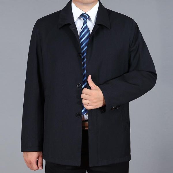 men autumn and winter coat middle-aged men's wear daddy clothes solid color casual jacket men's turn-down collar coat, Black
men autumn and winter coat middle-aged men's wear daddy clothes solid color casual jacket men's turn-down collar coat, Black