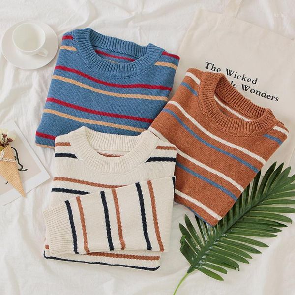 new 2020 autumn winter stripe sweater women casual loose korean oversize pullover woman long sleeved knitted swaeters1, White;black
new 2020 autumn winter stripe sweater women casual loose korean oversize pullover woman long sleeved knitted swaeters1, White;black