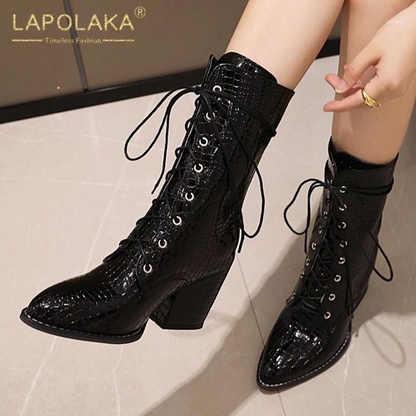 boots lapolaka 2021 plus size 48 pointed toe square heel fashion woman shoes lace up ins ladies female1, Black
boots lapolaka 2021 plus size 48 pointed toe square heel fashion woman shoes lace up ins ladies female1, Black