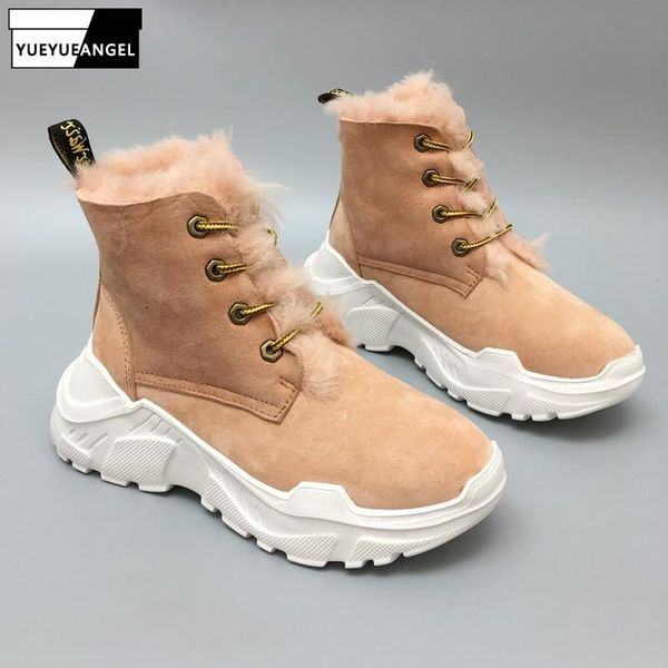 women winter sheepskin shearling snow boots wool lining thick platform shoes antisikid footwear increasing high ankle boots, Black
women winter sheepskin shearling snow boots wool lining thick platform shoes antisikid footwear increasing high ankle boots, Black