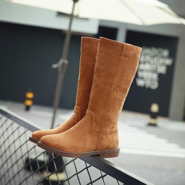 smiple design quality pu leather round toe riding equestrian boots slip-on concise classic autumn winter warm mid calf long boot, Black
smiple design quality pu leather round toe riding equestrian boots slip-on concise classic autumn winter warm mid calf long boot, Black