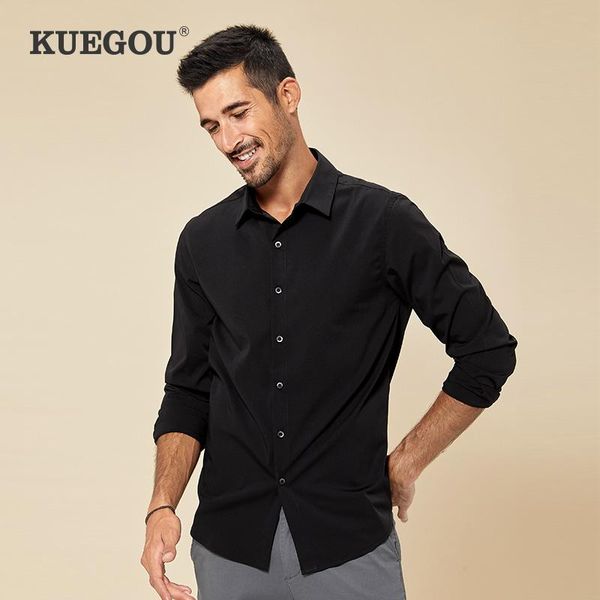 kuegou spring white clothing stretch men's shirts long sleeve fashion slim fit autumn shirt men smart casual plus size cc-3282, White;black
kuegou spring white clothing stretch men's shirts long sleeve fashion slim fit autumn shirt men smart casual plus size cc-3282, White;black