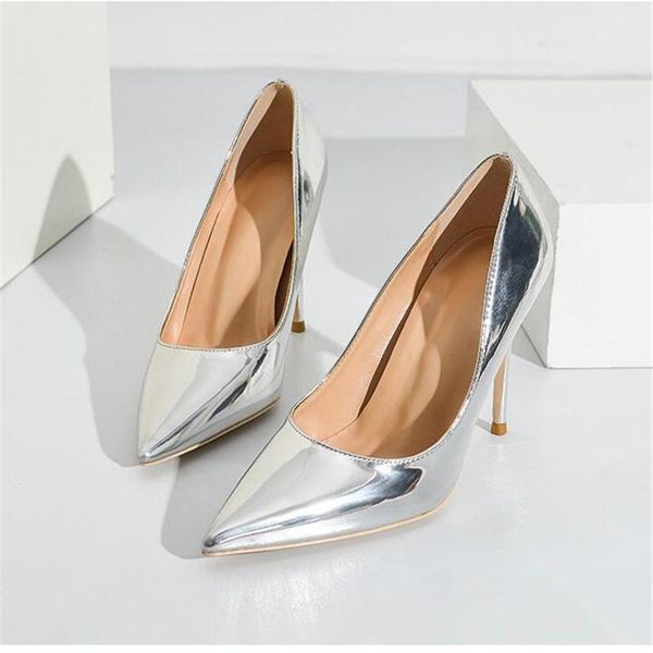 8/10cm heels size patent leather women shoes pointed toe stiletto shoes silver heels women fashion shallow mouth gouden pumps1, Black
8/10cm heels size patent leather women shoes pointed toe stiletto shoes silver heels women fashion shallow mouth gouden pumps1, Black