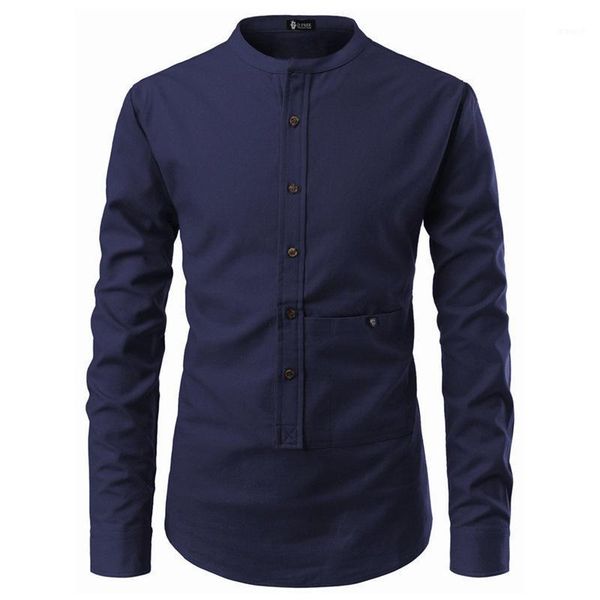4 color hedging new men's solid color hedging pocket decoration stand collar long sleeve shirt men's shirt1, White;black
4 color hedging new men's solid color hedging pocket decoration stand collar long sleeve shirt men's shirt1, White;black