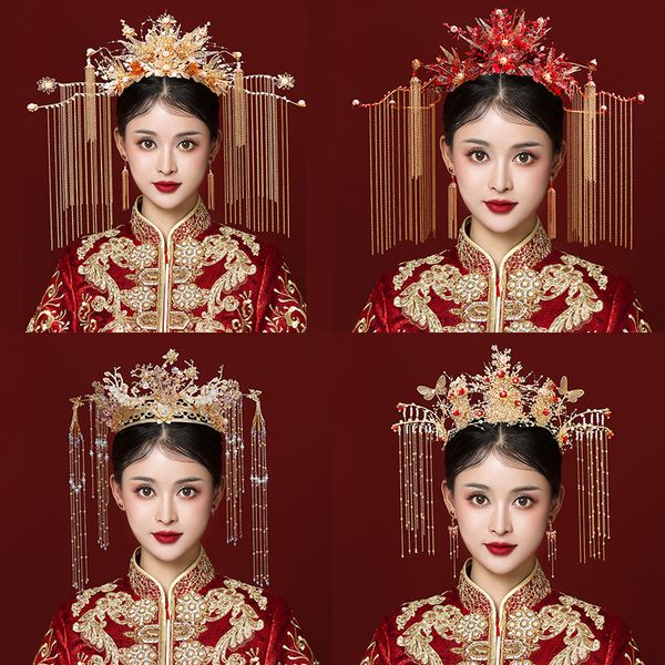 bridal headdress, grand wind, crown, tassel, hair ornament, toast dress, xiuhe suit, dragon and coat, wedding phoenix crown, Silver
bridal headdress, grand wind, crown, tassel, hair ornament, toast dress, xiuhe suit, dragon and coat, wedding phoenix crown, Silver