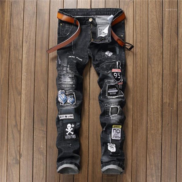 men's fashion plus size straight jeans male distressed denim pants biker jeans1, Blue
men's fashion plus size straight jeans male distressed denim pants biker jeans1, Blue