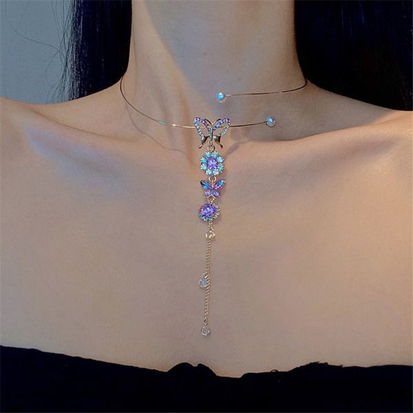 new fashion beautiful butterfly choker necklaces for women long purple crystal pendant necklaces bride jewelry party gifts, Golden;silver
new fashion beautiful butterfly choker necklaces for women long purple crystal pendant necklaces bride jewelry party gifts, Golden;silver