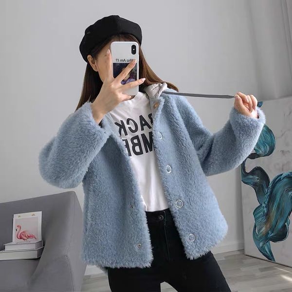 2020 new casual fashion third belt sheep shearing and fur all-in-one women's jacket, Black
2020 new casual fashion third belt sheep shearing and fur all-in-one women's jacket, Black