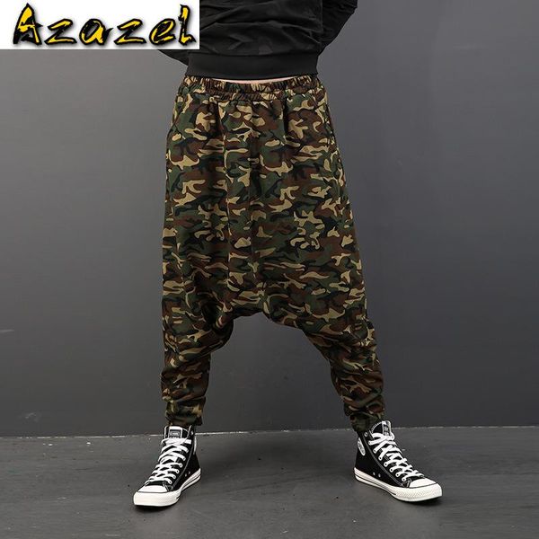 azazel 2020 loose large size tide men big crotch pants male army green printing camouflage harem pants man hip hop trousers, Black 
azazel 2020 loose large size tide men big crotch pants male army green printing camouflage harem pants man hip hop trousers, Black