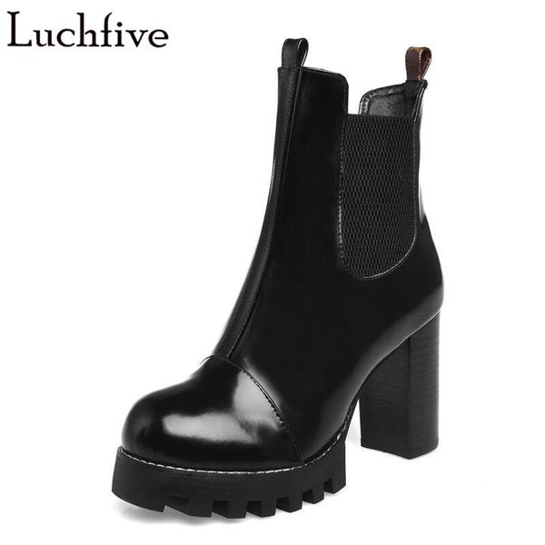 boots chunky high heels femme round toe black wedges shoes for women runaway slip on winter
boots chunky high heels femme round toe black wedges shoes for women runaway slip on winter