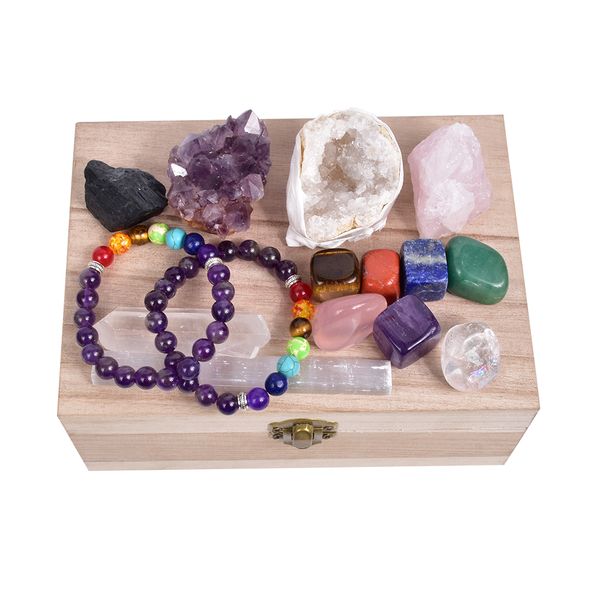 wholesale natural crystal gravel crafts healing stone wooden box set charm 7 chakra stones kit for meditation
wholesale natural crystal gravel crafts healing stone wooden box set charm 7 chakra stones kit for meditation