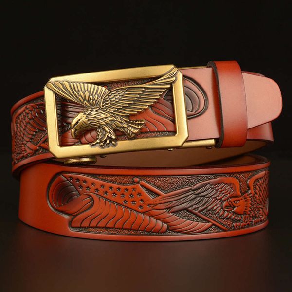 automatic buckle men's genuine cowhide personality eagle carved hairdresser casual jeans belt, Black;brown
automatic buckle men's genuine cowhide personality eagle carved hairdresser casual jeans belt, Black;brown