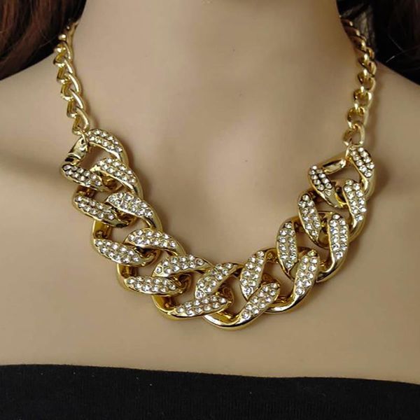 thick chain statement necklaces for women men goth crystal rhinestone choker necklace wedding accessories jewelry collier, Silver
thick chain statement necklaces for women men goth crystal rhinestone choker necklace wedding accessories jewelry collier, Silver