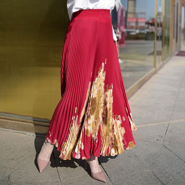 women long pleated skirt brand summer elastic high waist maxi skirt beach vintage skirts womens faldas saia, Black
women long pleated skirt brand summer elastic high waist maxi skirt beach vintage skirts womens faldas saia, Black