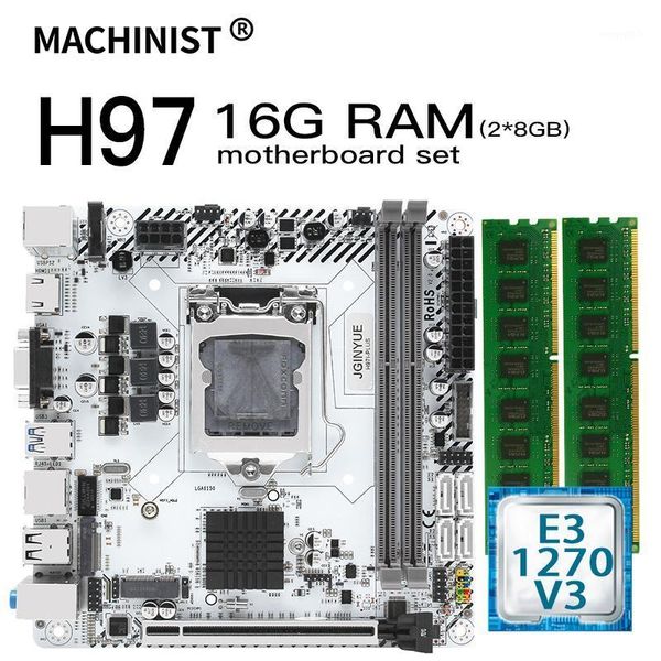 

h97 motherboard lga 1150 set kit with intel xeon e3-1270 v3 cpu and 2x8gb=16gb ddr3 ram mainboard usb3.0 sata3.0 h97i-plus1