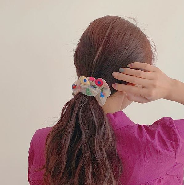 korea chic colorful embroidery flower transparent net yarn elastic hair bands for women 2020 spring hair accessories
korea chic colorful embroidery flower transparent net yarn elastic hair bands for women 2020 spring hair accessories
