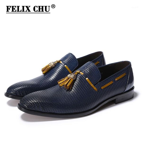 felix chu genuine leather mens wedding party blue black dress shoes slip on pointed toe tassel loafer male footwear size 39-461
felix chu genuine leather mens wedding party blue black dress shoes slip on pointed toe tassel loafer male footwear size 39-461