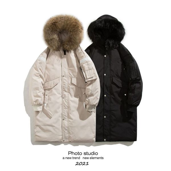 Winter Korean wo medium and long down loose couple et men's student winter fashion warm thickened, Black
Winter Korean wo medium and long down loose couple et men's student winter fashion warm thickened, Black