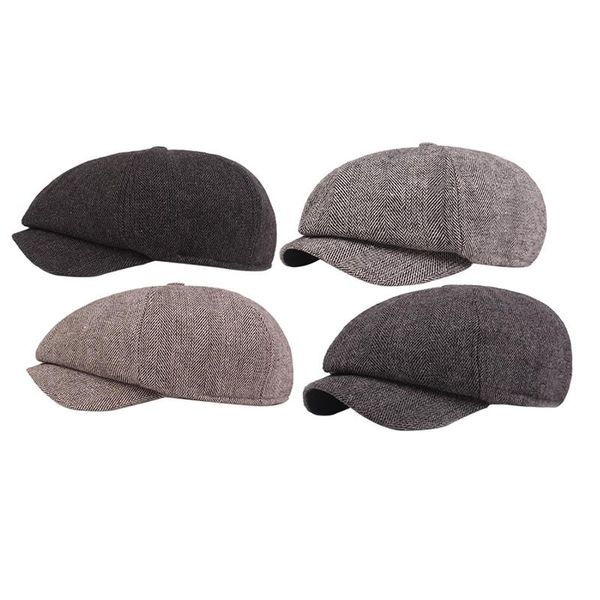 men's newspaper hat striped octagonal cap beret casual driving hat winter outdoor warm, Blue;gray
men's newspaper hat striped octagonal cap beret casual driving hat winter outdoor warm, Blue;gray