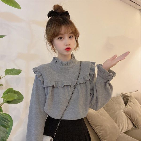 women's sweaters sweet style korean knitted stand up collar long sleeve ruffles pullovers fashion brand autumn winter clothing, White;black
women's sweaters sweet style korean knitted stand up collar long sleeve ruffles pullovers fashion brand autumn winter clothing, White;black