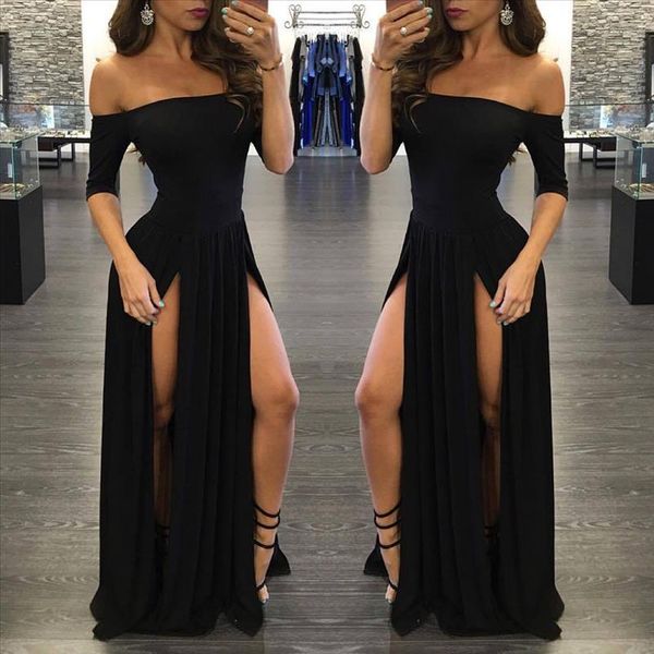 women formal dress party ball gown evening long bride dress long sleeve lady bodycon robe dresses vestidos425, Black;gray
women formal dress party ball gown evening long bride dress long sleeve lady bodycon robe dresses vestidos425, Black;gray