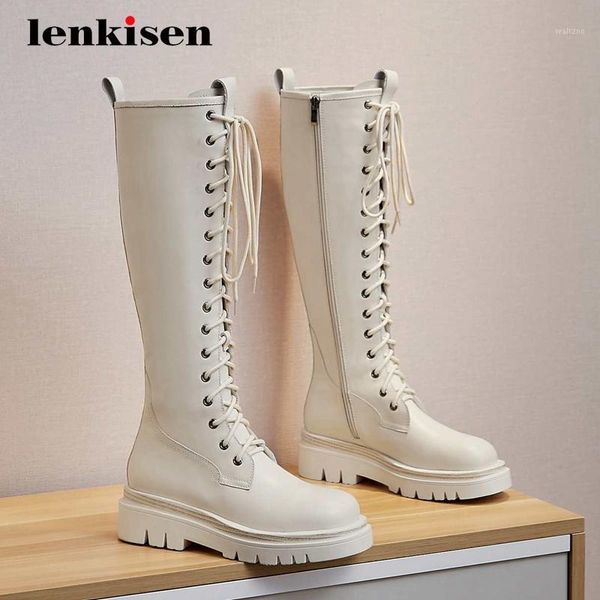 lenkisen equestrian boots genuine leather platform cross-tied handsome round toe thick med heel zipper dress knee-high boots l811, Black
lenkisen equestrian boots genuine leather platform cross-tied handsome round toe thick med heel zipper dress knee-high boots l811, Black