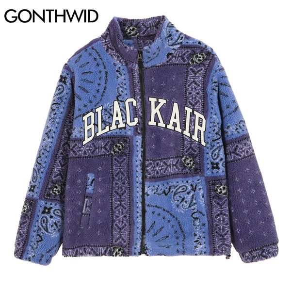 cotton padded fleece jackets streetwear hip hop bandana paisley pattern full zip thick warm coats harajuku outwear kg-222, Black
cotton padded fleece jackets streetwear hip hop bandana paisley pattern full zip thick warm coats harajuku outwear kg-222, Black