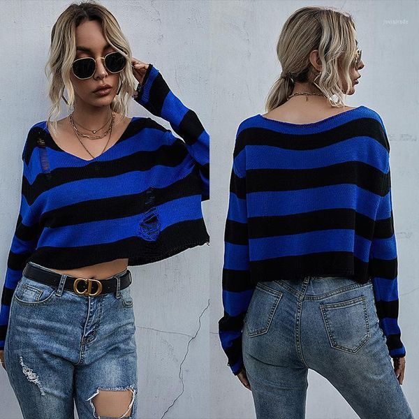 women's sweaters autumn women's blue stripe short knitted sweater long sleeve sexy1, White;black
women's sweaters autumn women's blue stripe short knitted sweater long sleeve sexy1, White;black